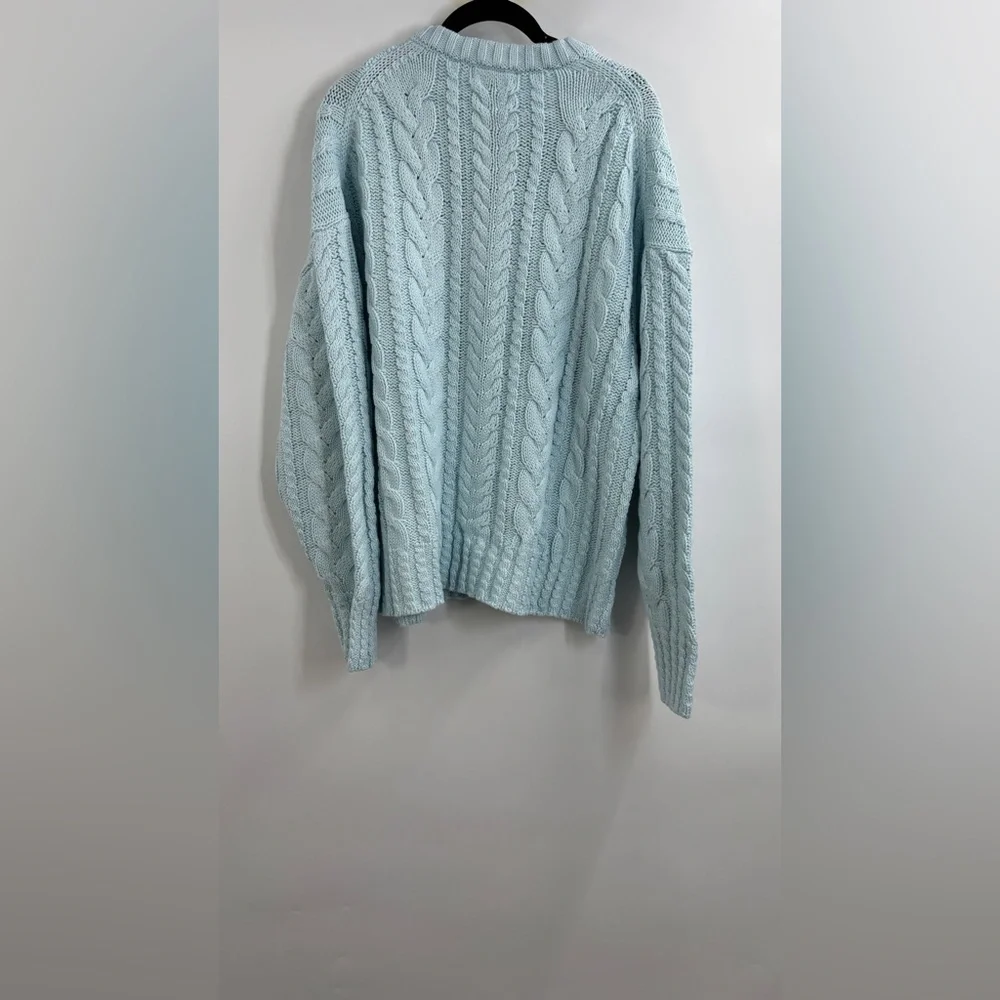J.Crew Cable-knit crewneck sweater Midday Skies